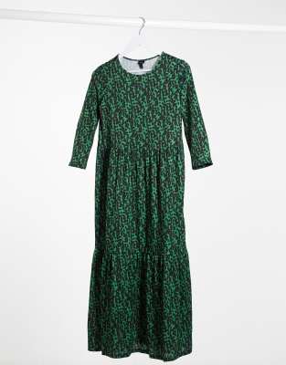 river island green smock dress