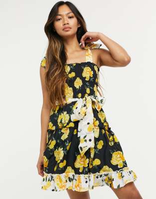 black floral beach dress