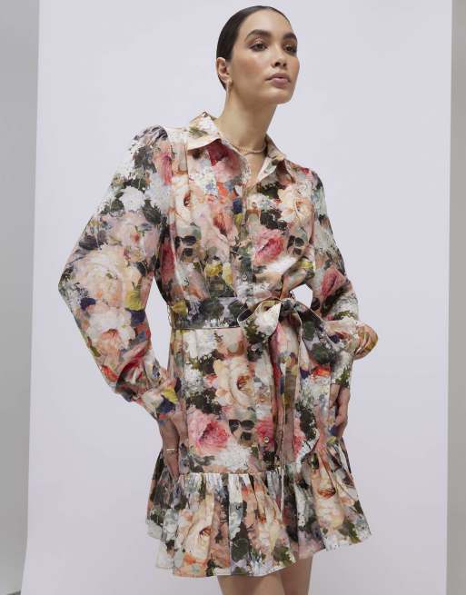 river island pink floral dress Buy River Island Pink Premium 3D Mini Dress from Next USA