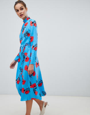 river island blue midi dress