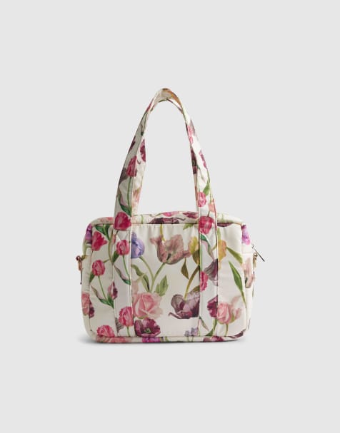 River Island Floral print holdall bag in cream - view 1