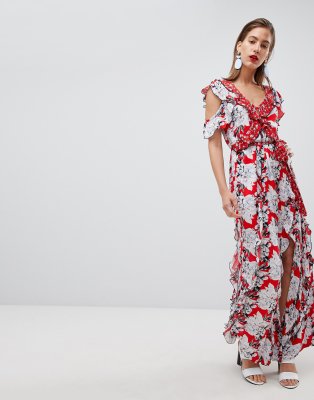 river island red maxi dress