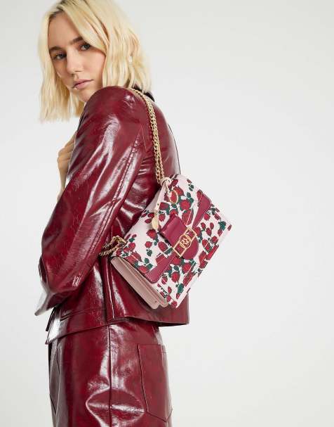 River Island Floral rr panelled shoulder bag in pink - medium - view 1