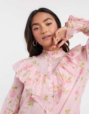 asos pink blouse