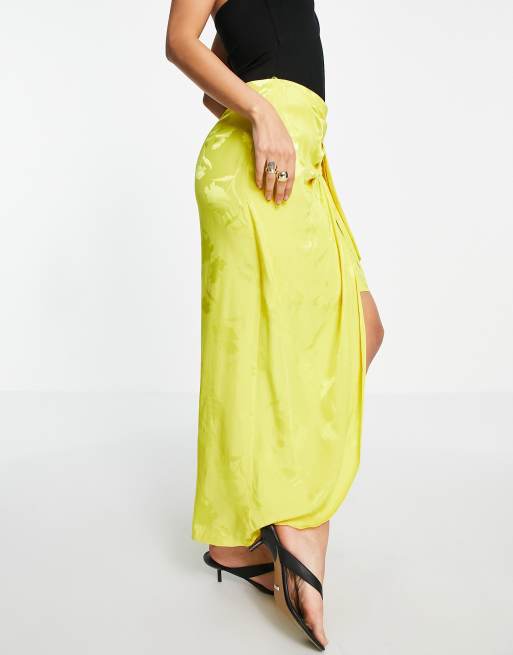 Mustard skirt river island hotsell