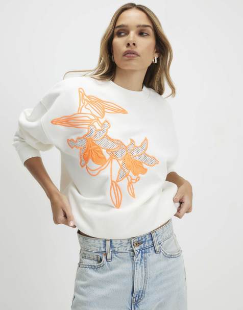River Island Floral sweatshirt in cream - view 1