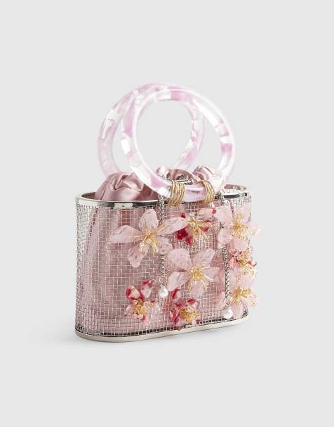 River Island Flower cage bag in pink - view 1