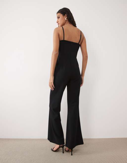 River Island flower embellished jumpsuit in black, 4 of 4