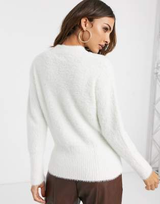 river island white fluffy jumper