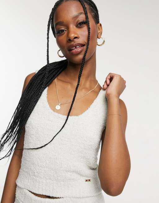 River Island fluffy knit tank in gray - part of a set