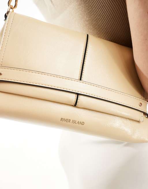 Cream clutch bag river island sale