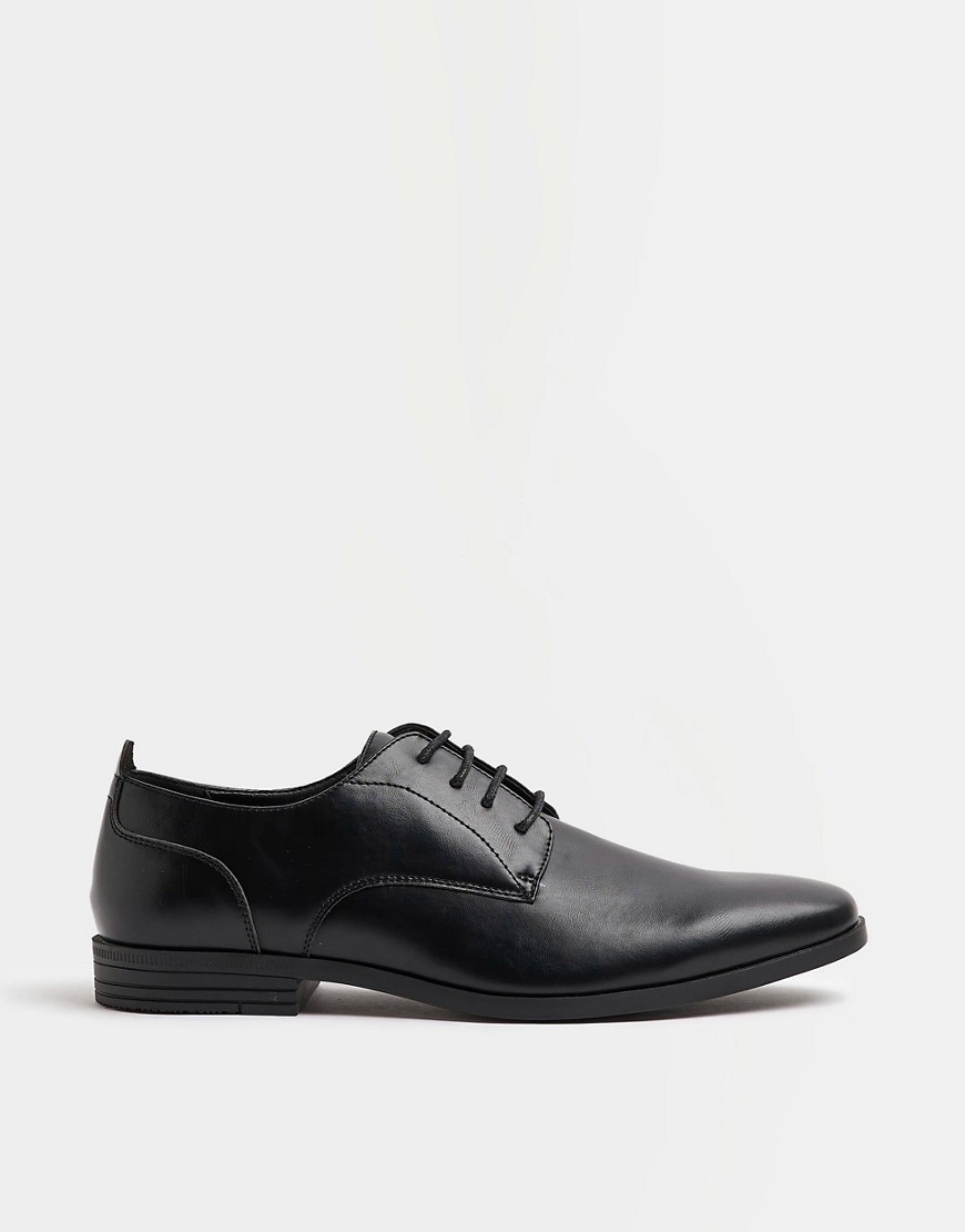 formal point derby shoe in black-Brown
