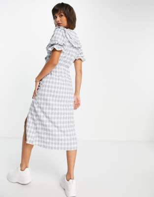 houndstooth midi dress