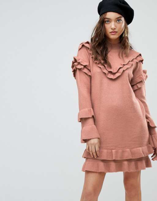 Jumper dress sales with frill