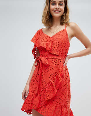 river island red wrap dress