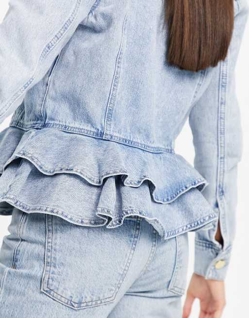 Ruffle jean outlet jacket