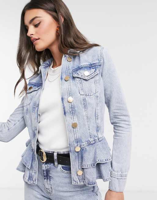 River island frill store denim jacket