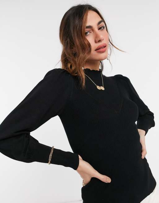 Black frill neck on sale jumper