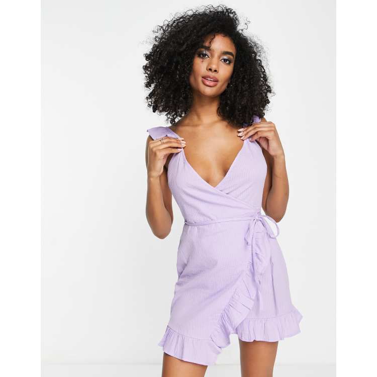 Purple floral frill maxi dress hot sale river island