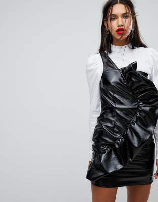 Island dress one shoulder river black bodycon