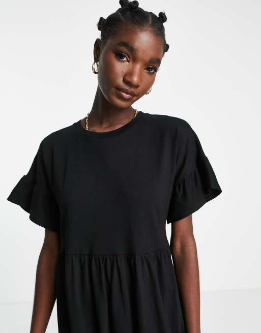 Black smock shop midi dress