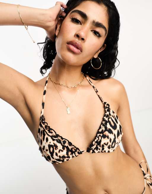 River island cheap animal print bikini