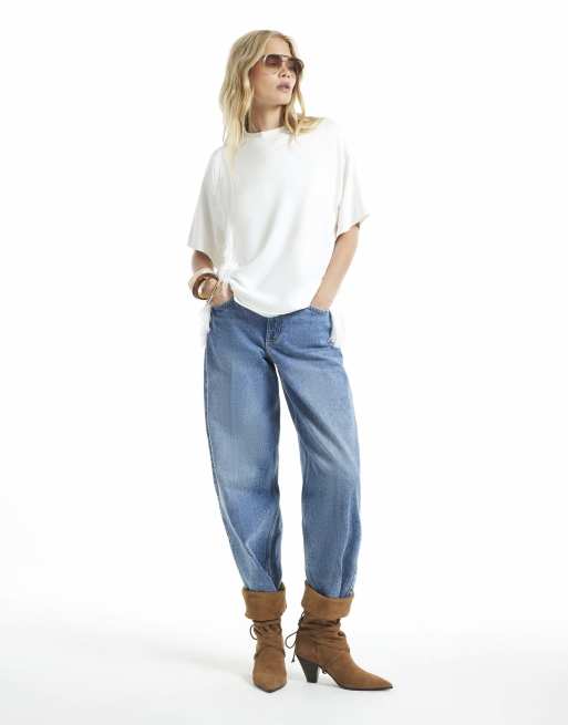 River Island Fringe shoulder t-shirt in white, 3 of 4