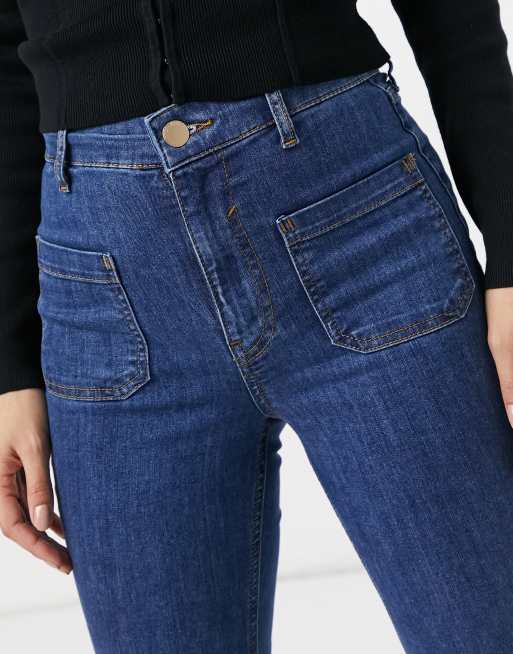 Front Pocket Flare Jeans