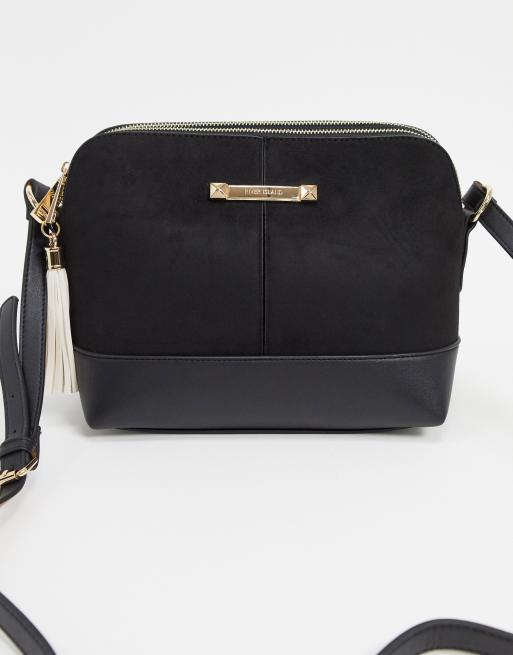 Black kettle zip store cross body bag