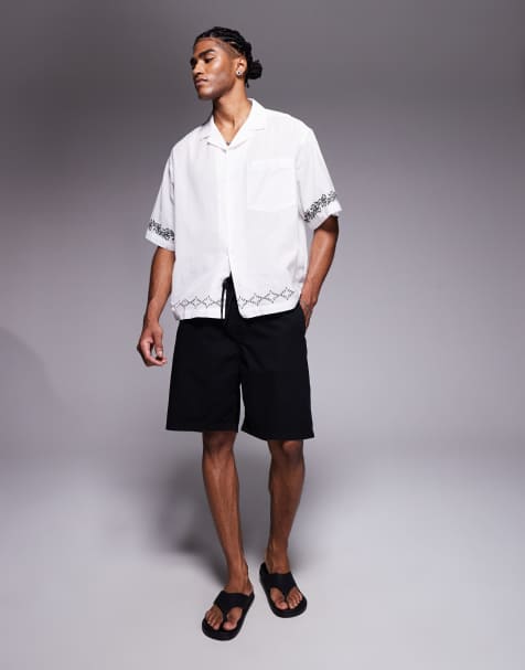 River Island – Funktionale Schlupf-Shorts in Schwarz - view 1