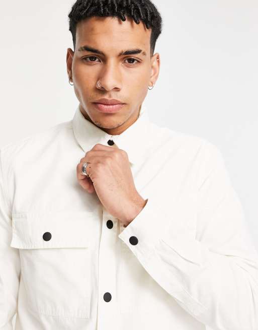 River Island – Funktions-Hemdjacke in Ecru, 3 von 4