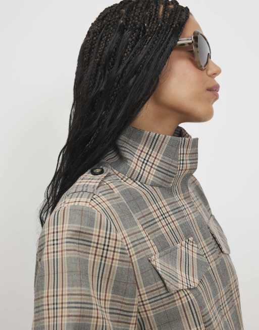 River Island Funnel neck bomber jacket in grey, 2 of 4