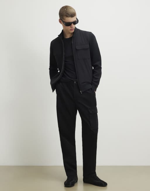 River Island Funnel neck hybrid jacket in black, 3 of 4