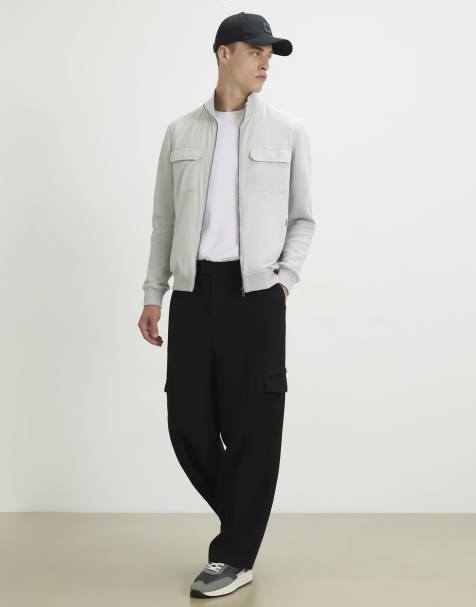 River Island Funnel neck hybrid jacket in grey - view 1