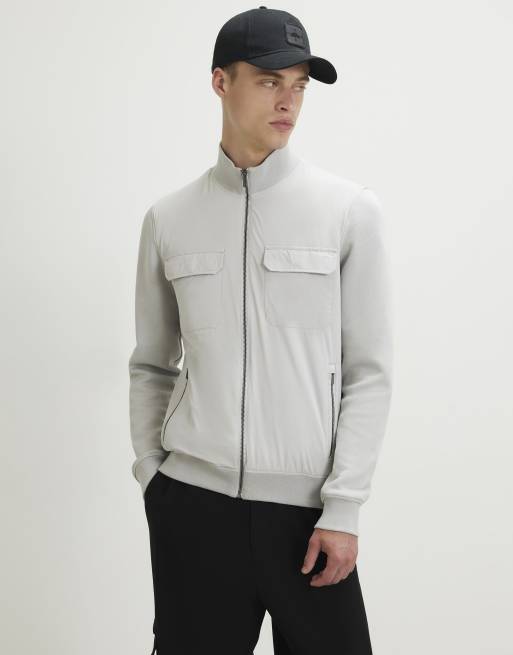 River Island Funnel neck hybrid jacket in grey , 3 of 4