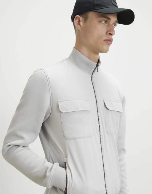 River Island Funnel neck hybrid jacket in grey , 4 of 4