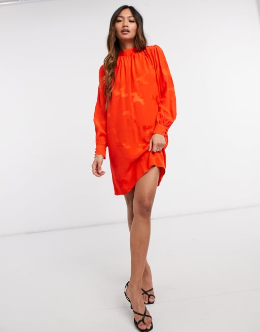 Silk shift dress hot sale with sleeves