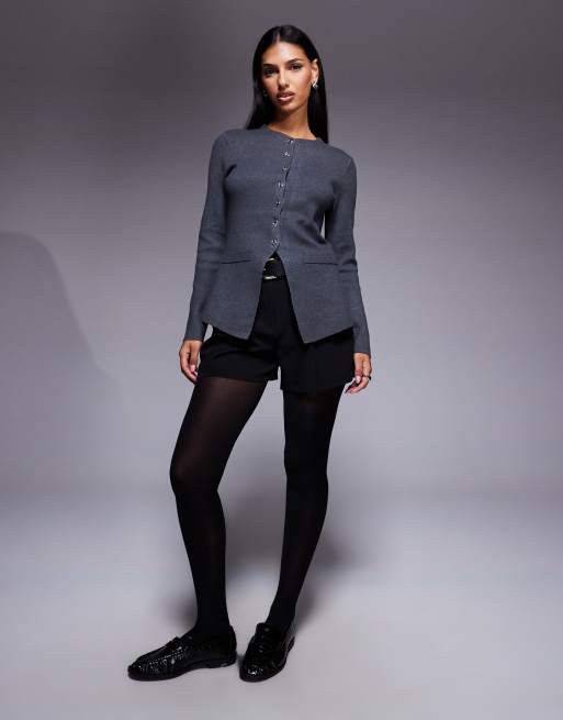 River Island - Gebreid vest met lange pasvorm in donkergrijs , 2 van 4