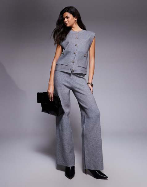 River Island - Gebreide co-ord set in grijs - view 1