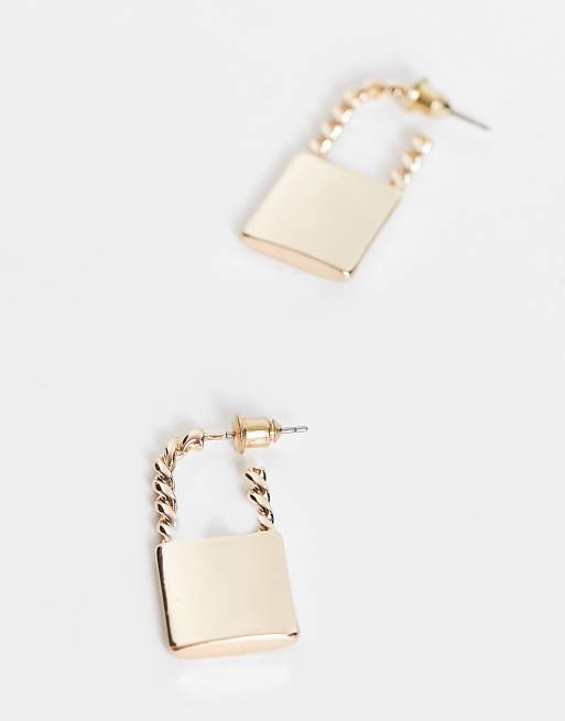 River Island - Gedraaide hangslotoorbellen in goud, 4 van 4