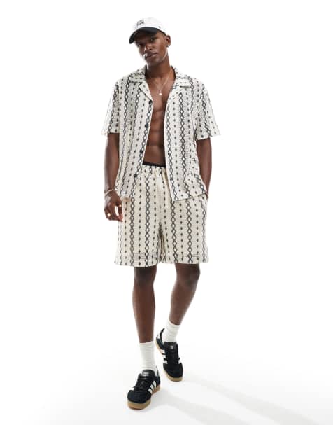 River Island - Gehaakte co-ord set met patroon in ecru - view 1