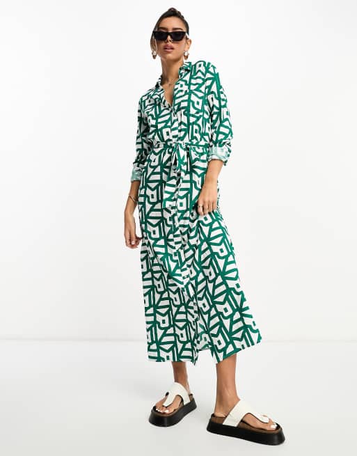 Geometric print midi dress sale