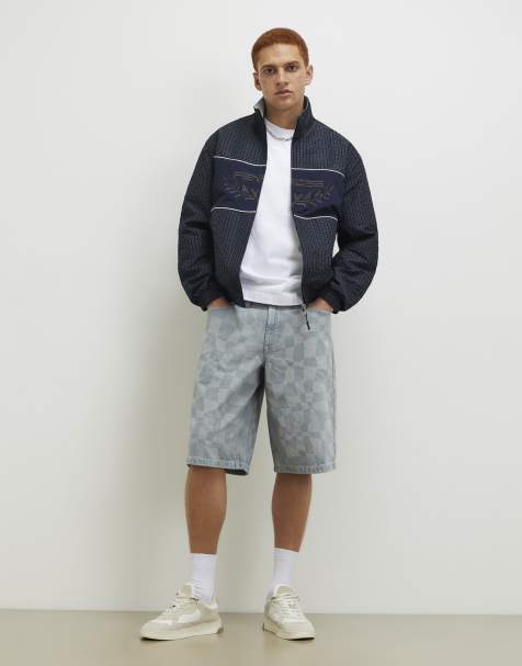 River Island Geometric print denim shorts in blue - light - view 1