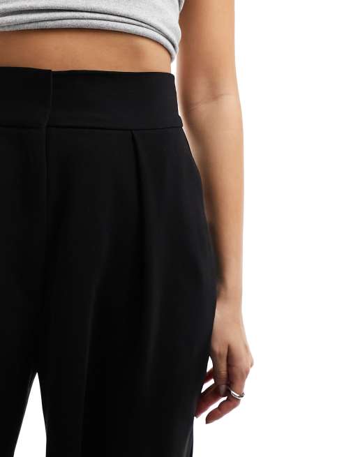 River Island - Geplooide broek met wijde pijpen in zwart, 2 van 5