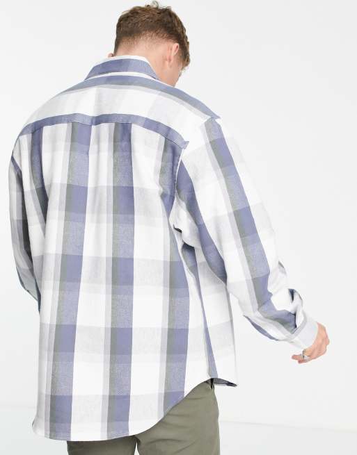 River Island - Geruit overhemd van jersey met lange mouwen in ecru, 2 van 4
