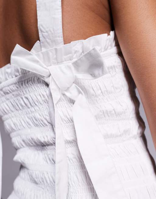 River Island – Gesmoktes Oberteil in Weiß, 3 von 4