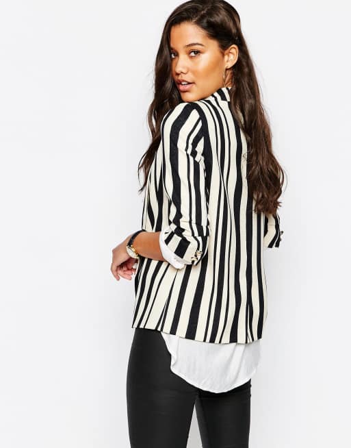 River island black hot sale and white blazer