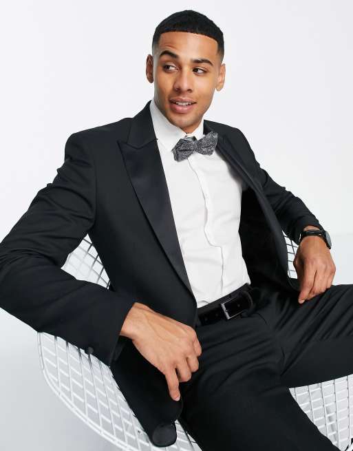 River Island - Giacca da smoking slim nera