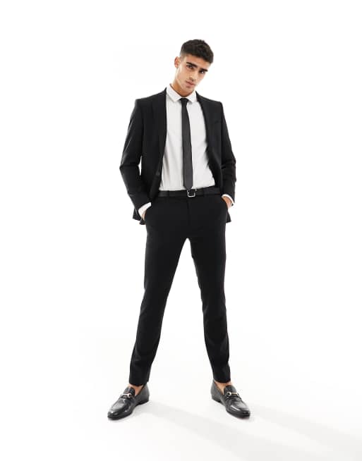 River Island - Giacca super skinny nera da abito, 2 di 5