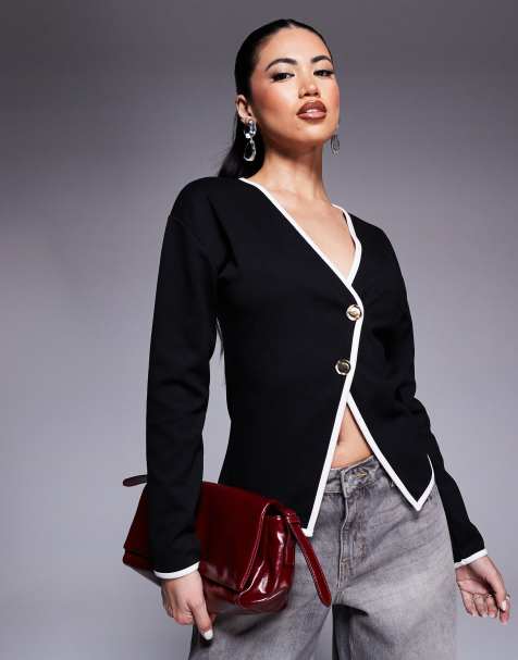 River Island - Gilet à bords contrastants - Noir - view 1